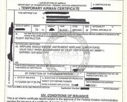 Temporary Airman Certificate U