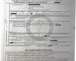 Temporary Airman Certificate U