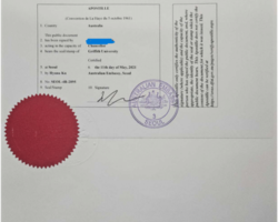 호주 대학교 아포스티유