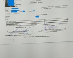 MEDICAL TEST JAN 16,25 AT MANI