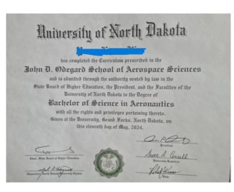 UNIVERSITY OF NORTH DAKOTA DIPLOMA